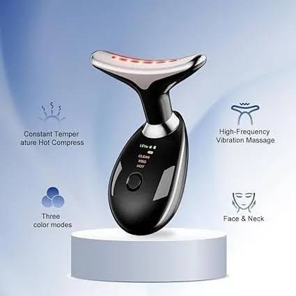 3-in-1 Facial Beauty Massager | Hot Compress, Vibration Massage & 3 Color Modes