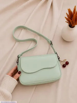 Shoulder Bag with Cherry Charm | Women's Vegan Leather Purse