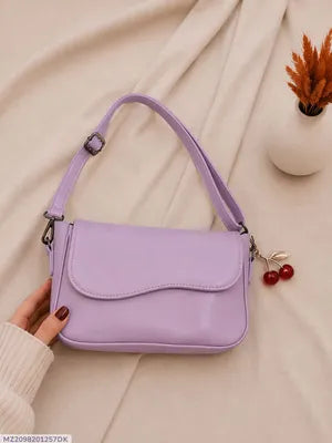 Shoulder Bag with Cherry Charm | Women's Vegan Leather Purse