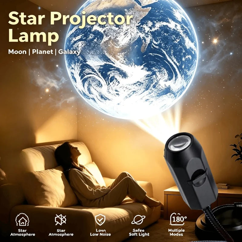 USB Moon & Earth Projection Atmosphere Light | 3 Interchangeable Lenses